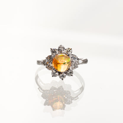 オパール1.41ct ダイヤモンド0.45ct Pt900 リング