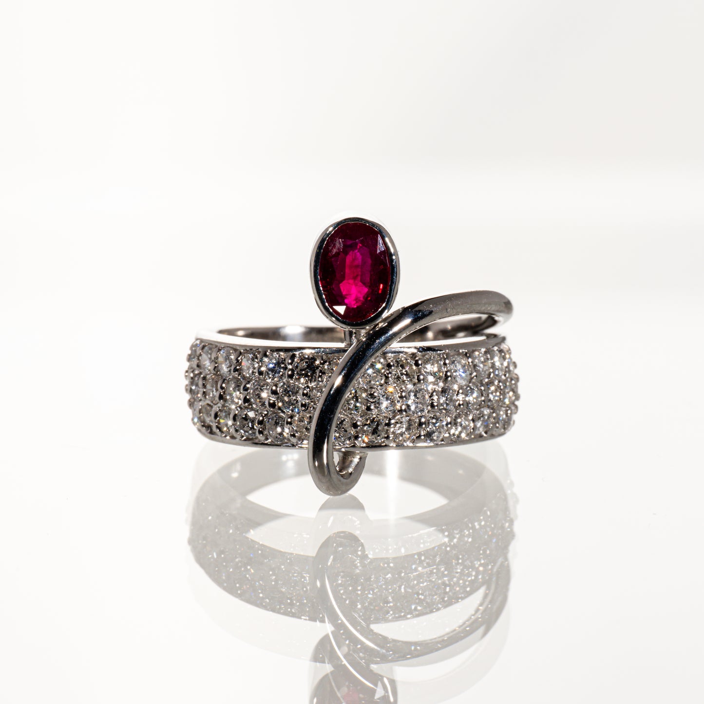 ルビー0.75ct ダイヤモンド1.06ct Pt900 リング
