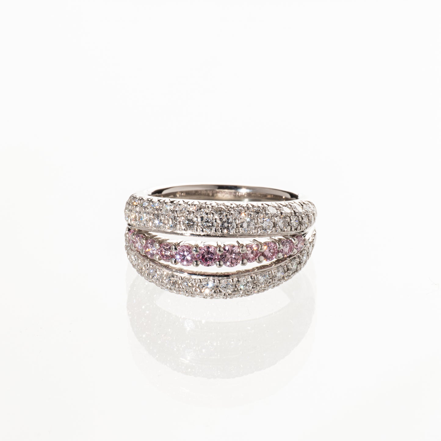 ファンシーインテンスカラーピンクダイヤモンド0.50ct ダイヤモンド1.17ct Pt900 リング