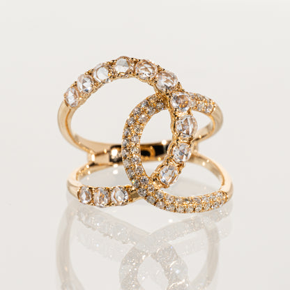 ダイヤモンド1.00ct 750 クロッシングリング