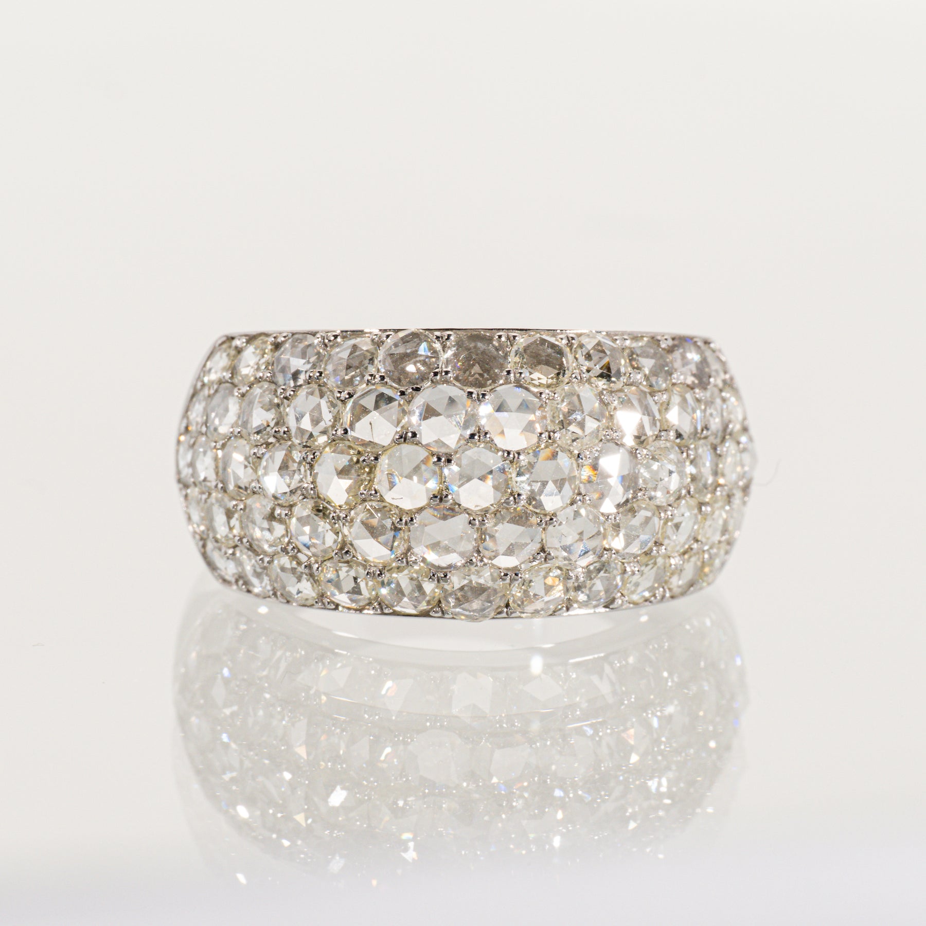 ローズカットダイヤモンド2.15ct Pt900 パヴェリング
