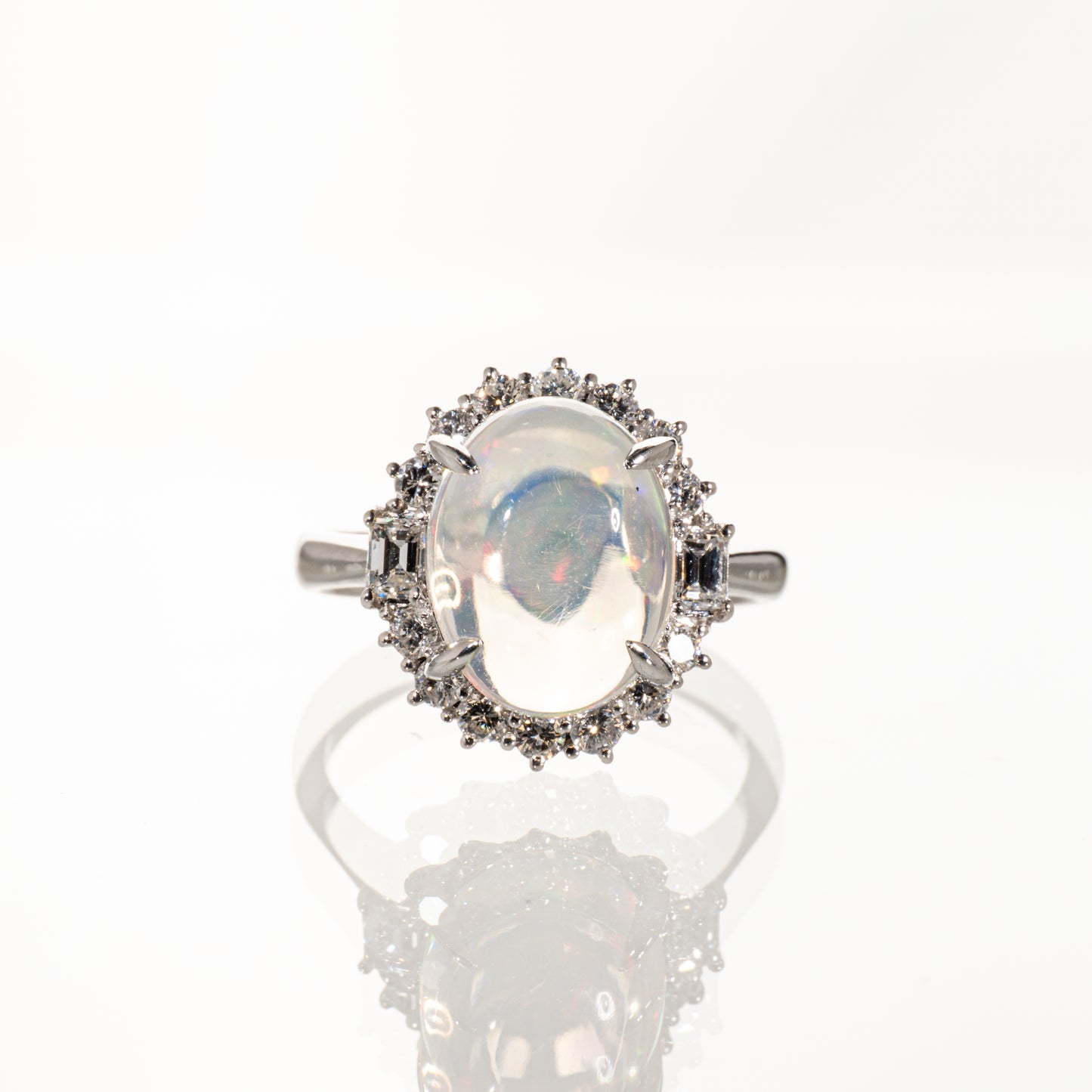 オパール4.45ct ダイヤモンド0.75ct Pt900 8.6g