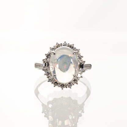 オパール4.45ct ダイヤモンド0.75ct Pt900 8.6g