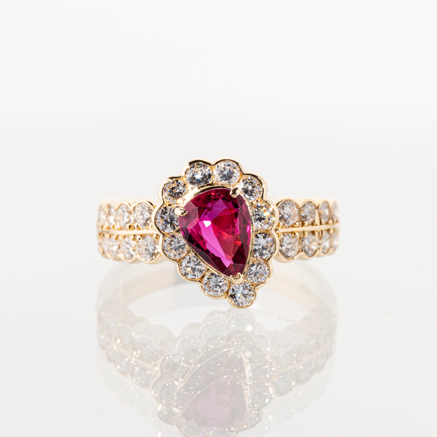 ルビー1.15ct ダイヤモンド1.10ct K18 リング