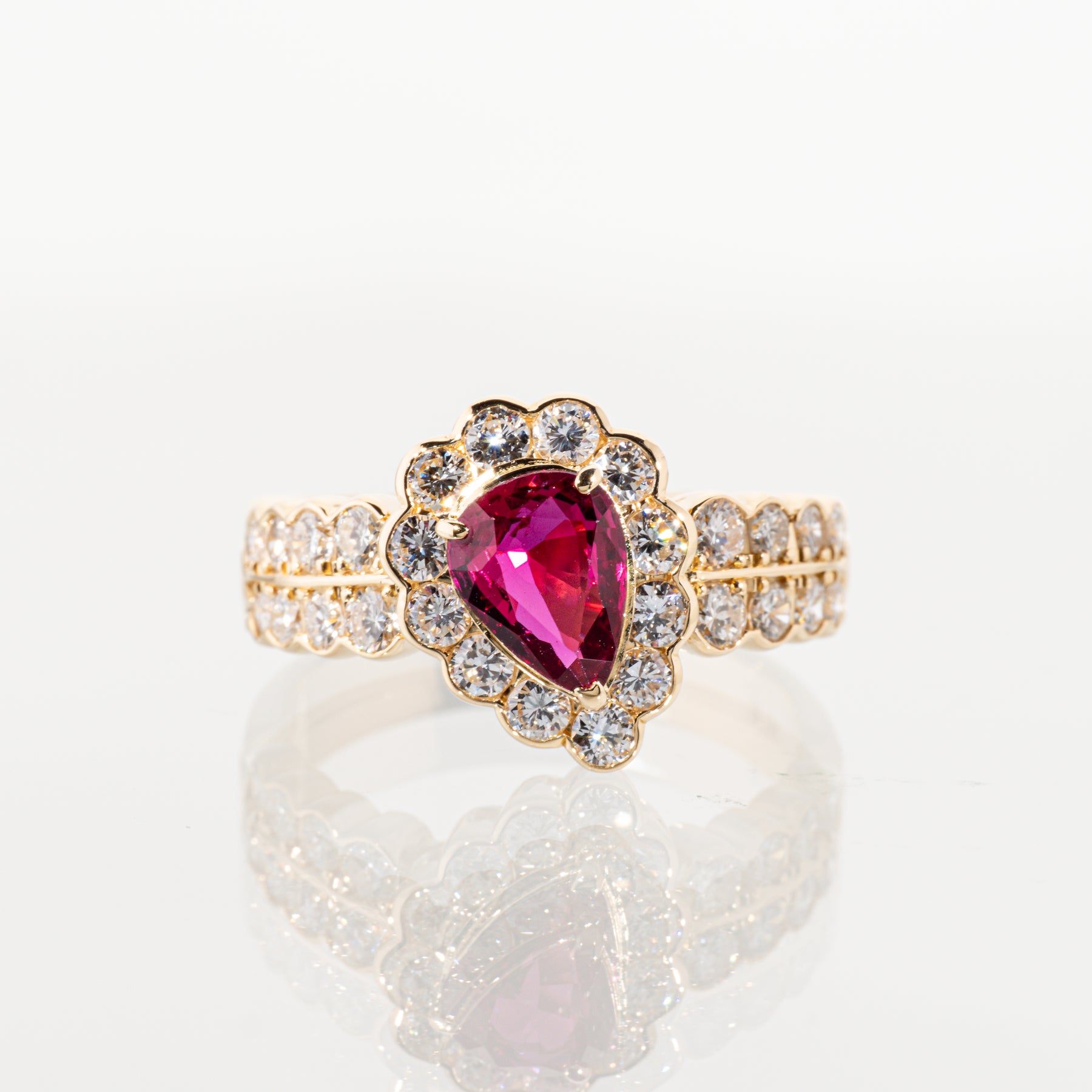 ルビー1.15ct ダイヤモンド1.10ct K18 リング