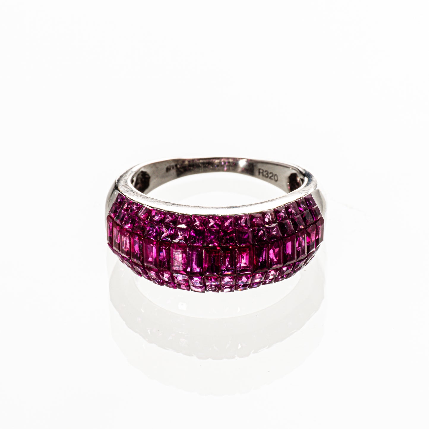 ルビー3.20ct K18WG ミステリーリング