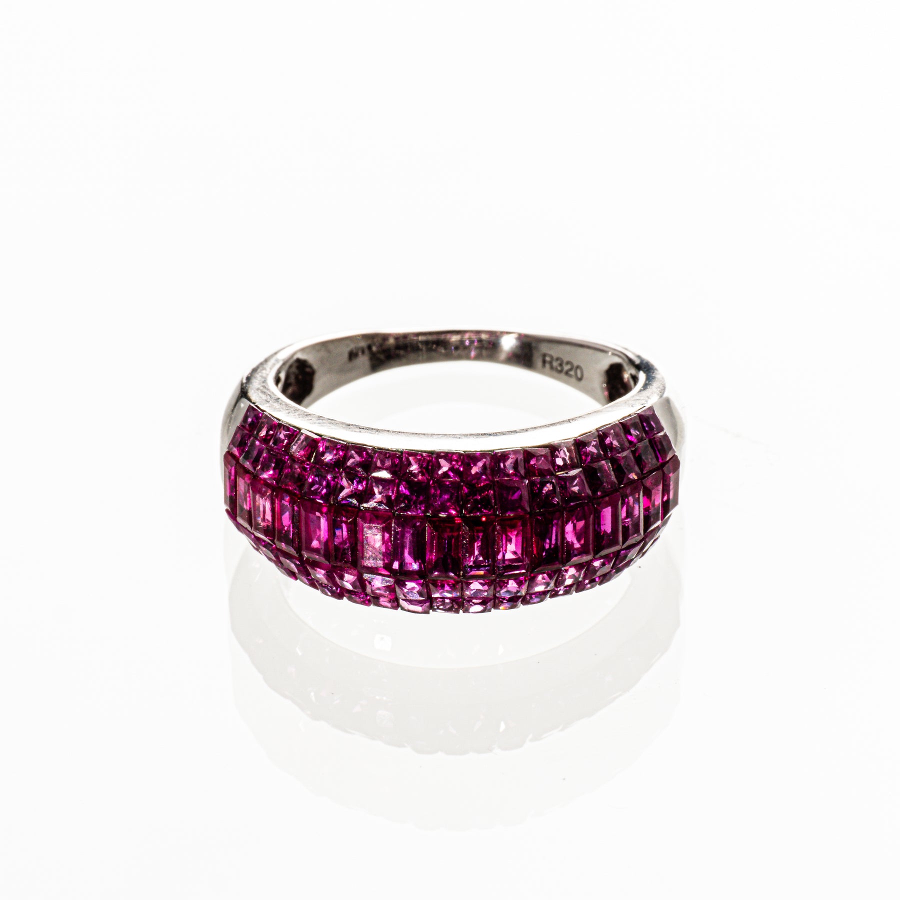 ルビー3.20ct K18WG ミステリーリング