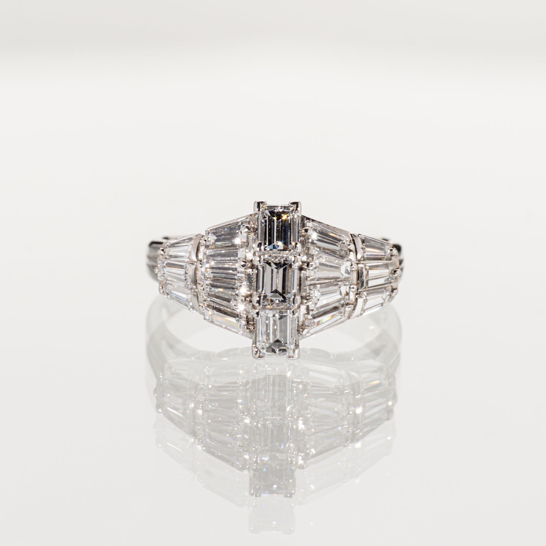 ダイヤモンド1.70ct PM850陽刻 ヴィンテージリング