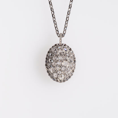 ローズカットダイヤモンド1.80ct K18WG ネックレス