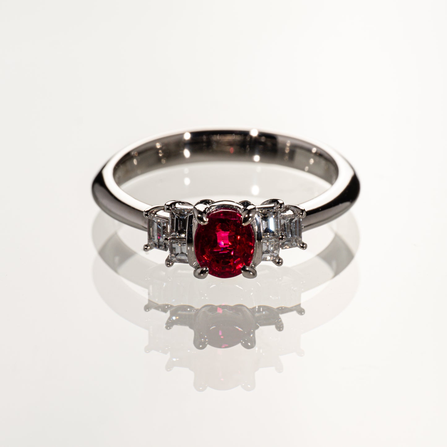 ルビー0.72ct ダイヤモンド0.26ct Pt900 リング