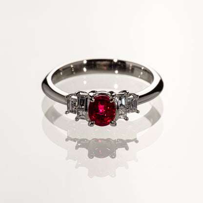 ルビー0.72ct ダイヤモンド0.26ct Pt900 リング