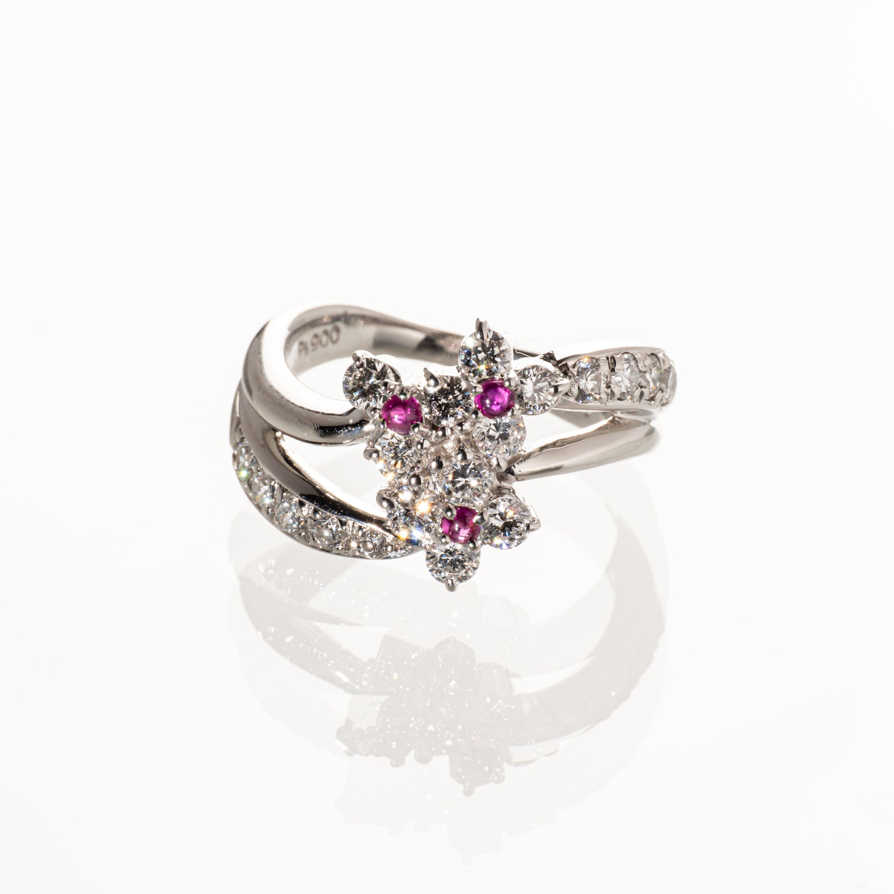 ルビー0.10ct ダイヤモンド0.88ct Pt900 リング