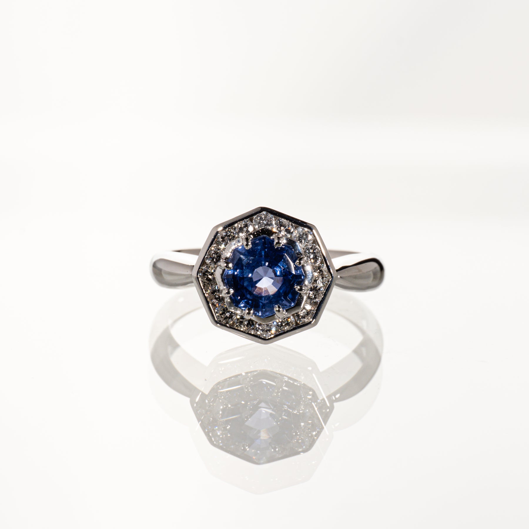 ジュエリーマキ ブルーサファイア1.50ct ダイヤモンド0.30ct Pt850 リング