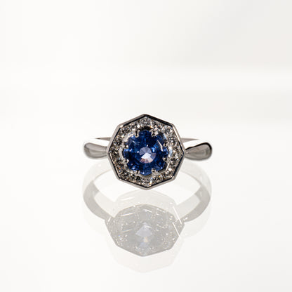 ジュエリーマキ ブルーサファイア1.50ct ダイヤモンド0.30ct Pt850 リング