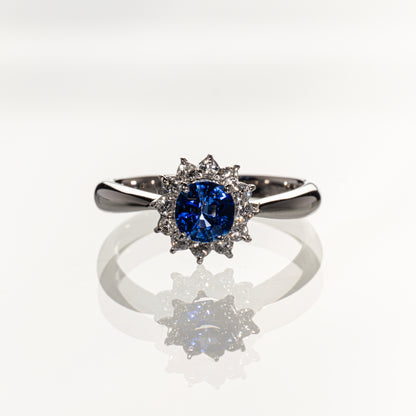 サファイア0.74ct ダイヤモンド0.28ct Pt900 リング