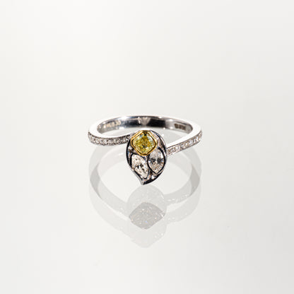 ダイヤモンド0.76ct K18 リーフリング