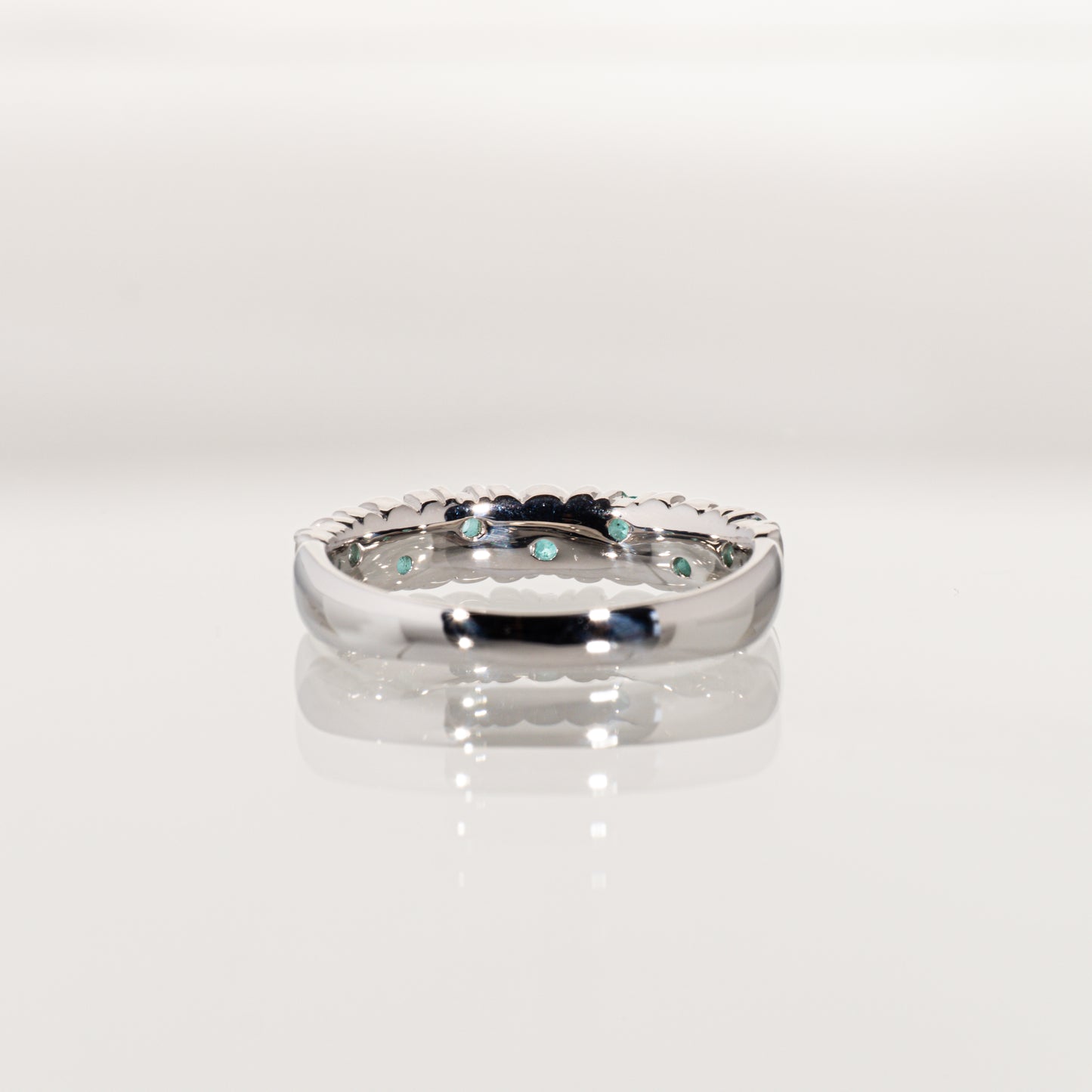 パライバトルマリン0.26ct Pt900 ハーフエタニティリング