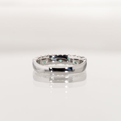 パライバトルマリン0.26ct Pt900 ハーフエタニティリング