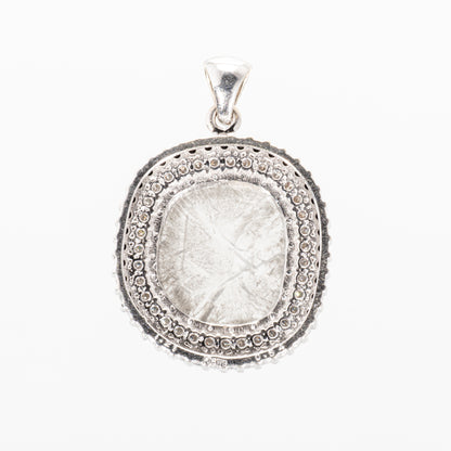 スライスカットダイヤモンド1.21ct ダイヤモンド0.54ct K18WG ペンダントトップ