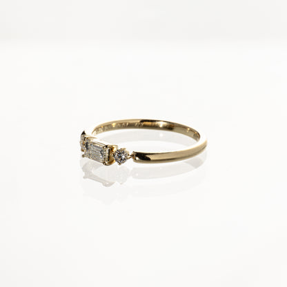 バゲットカットダイヤモンド0.209ct メレダイヤモンド0.07ct K18 リング
