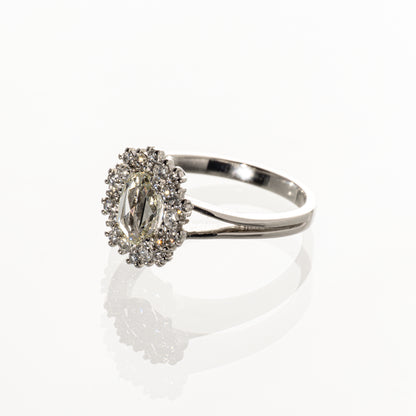 ローズカットダイヤモンド0.63ct メレダイヤモンド0.32ct Pt950 リング