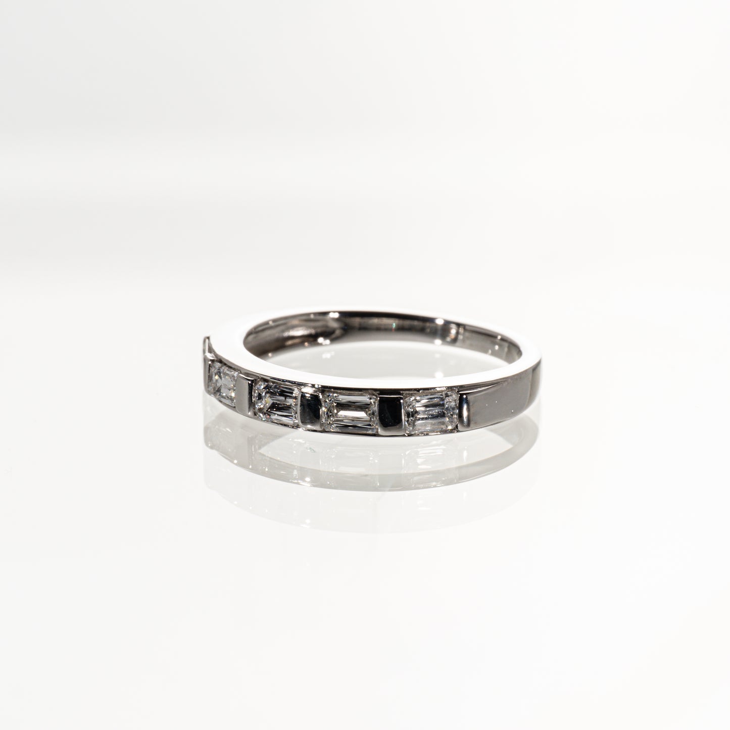 クリスカットダイヤモンド0.53ct Pt1000 ハーフエタニティリング