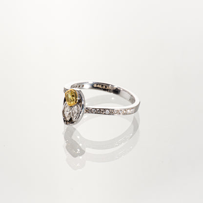 ダイヤモンド0.76ct K18 リーフリング