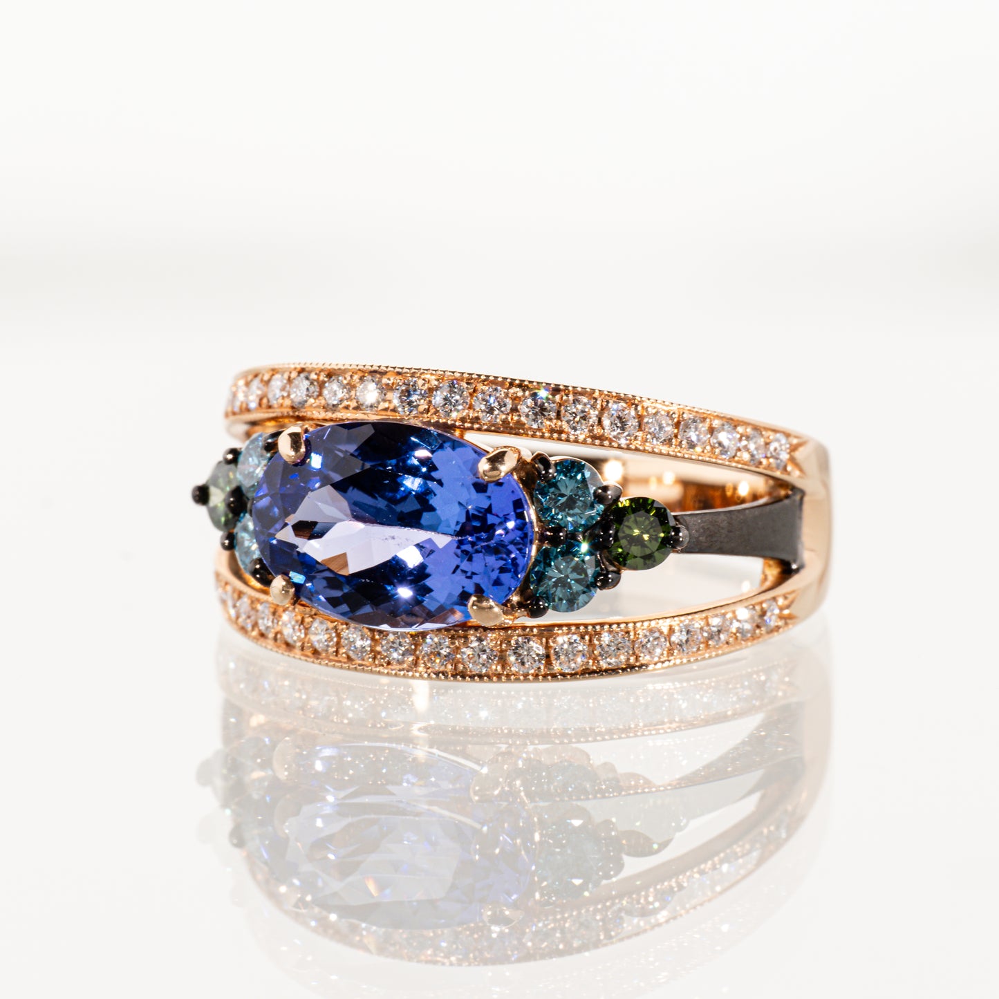 タンザナイト2.64ct ダイヤモンド0.82ct K18ピンクゴールド リング