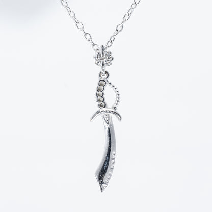AHKAH カトラスモチーフ ダイヤモンド0.03ct K18WG ネックレス