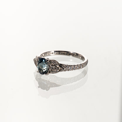 モンタナ産サファイア0.89ct ダイヤモンド0.20ct Pt900 リング