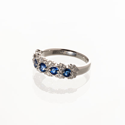 サファイア0.63ct ダイヤモンド0.26ct Pt900 リング