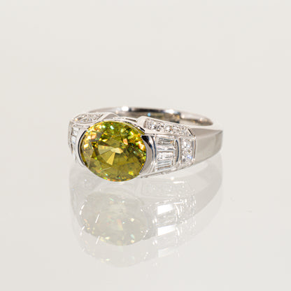 スフェーン3.11ct ダイヤモンド0.49ct Pt900 リング