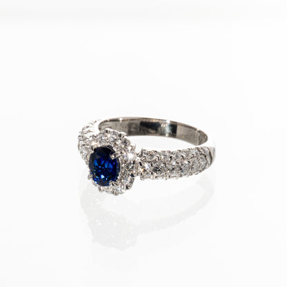 サファイア0.80ct  ダイヤモンド1.40ct Pt900 リング