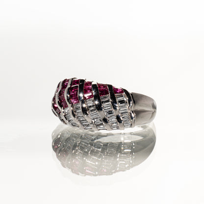 ルビー1.26ct ダイヤモンド1.00ct Pt900 リング