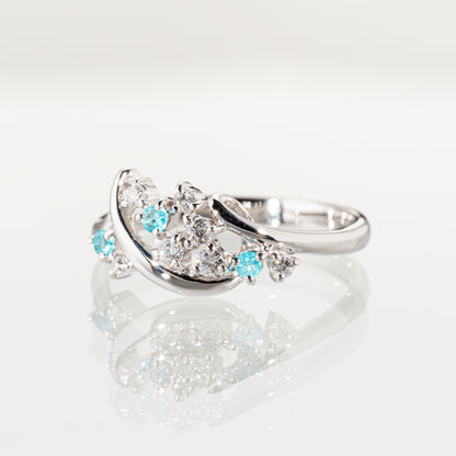 ブラジル産 パライバトルマリン0.08ct ダイヤモンド0.15ct Pt900 リング