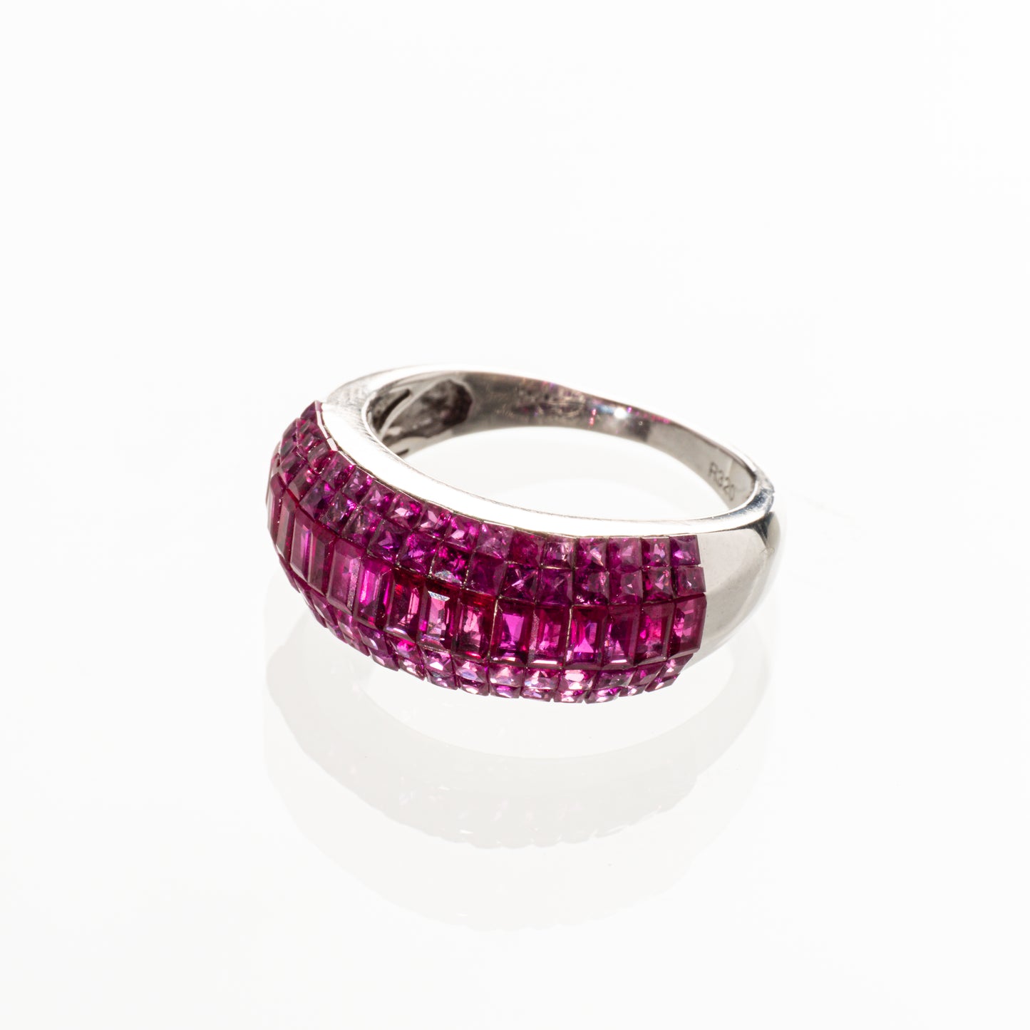 ルビー3.20ct K18WG ミステリーリング
