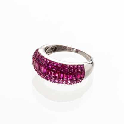 ルビー3.20ct K18WG ミステリーリング