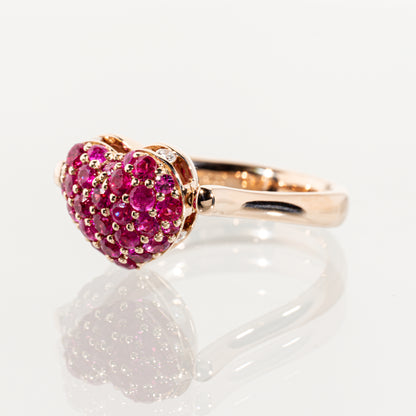 Ponte Vecchio ルビー0.90ct ダイヤモンド0.12ct K18PG フリップリング