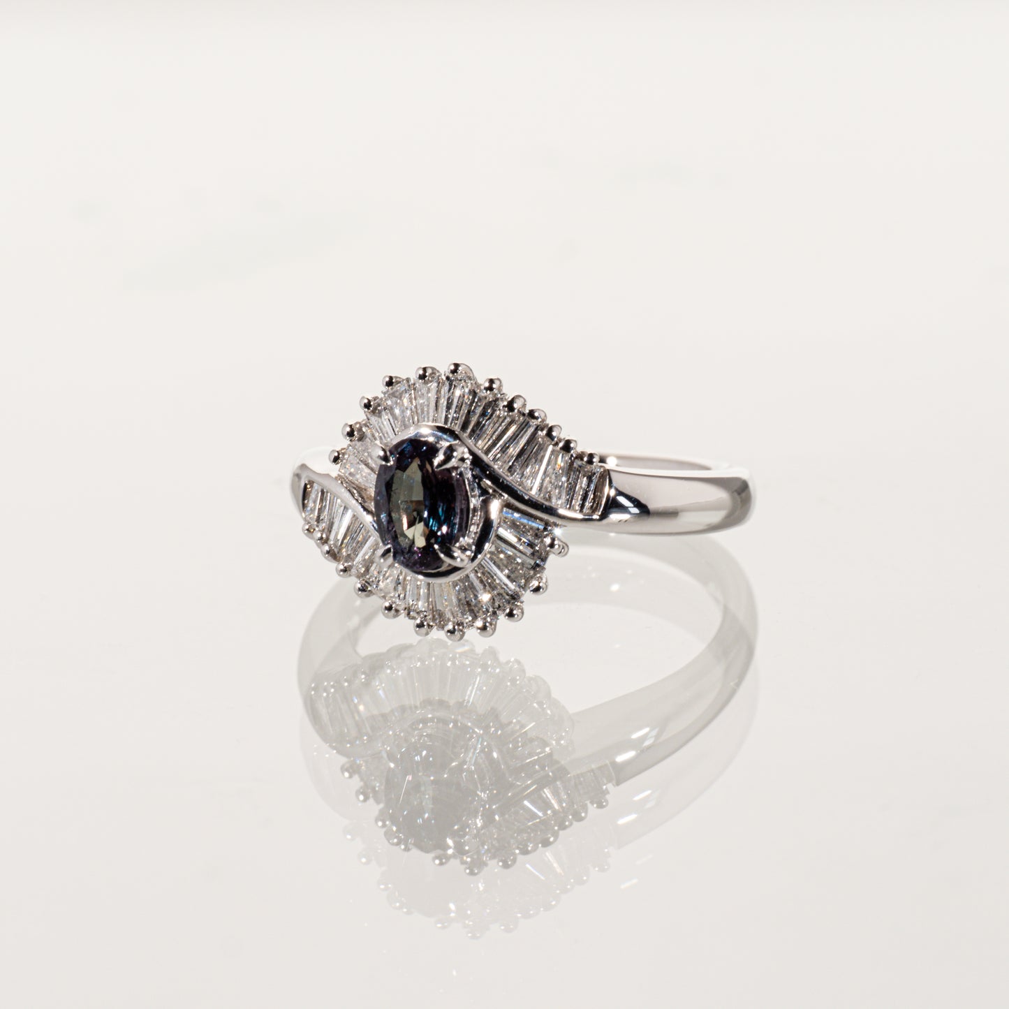 ブラジル産アレキサンドライト0.39ct ダイヤモンド0.53ct Pt900 リング