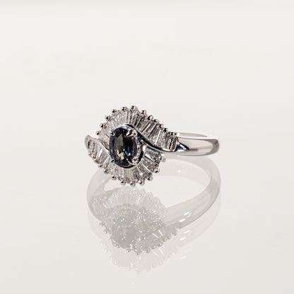 ブラジル産アレキサンドライト0.39ct ダイヤモンド0.53ct Pt900 リング