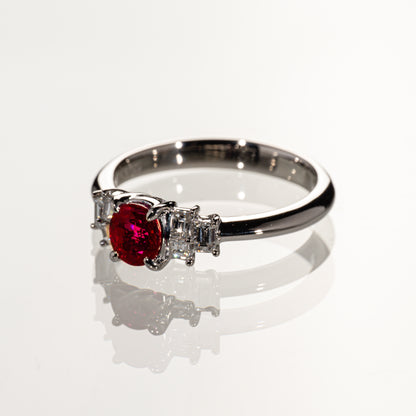 ルビー0.72ct ダイヤモンド0.26ct Pt900 リング