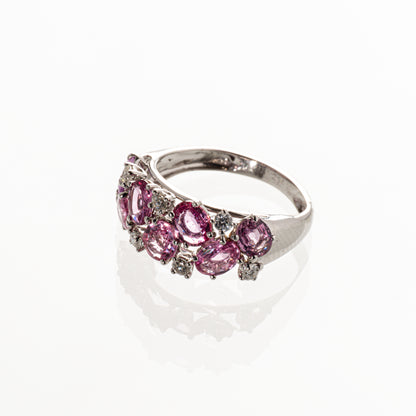 パパラチアサファイア2.64ct ダイヤモンド0.25ct K18 リング