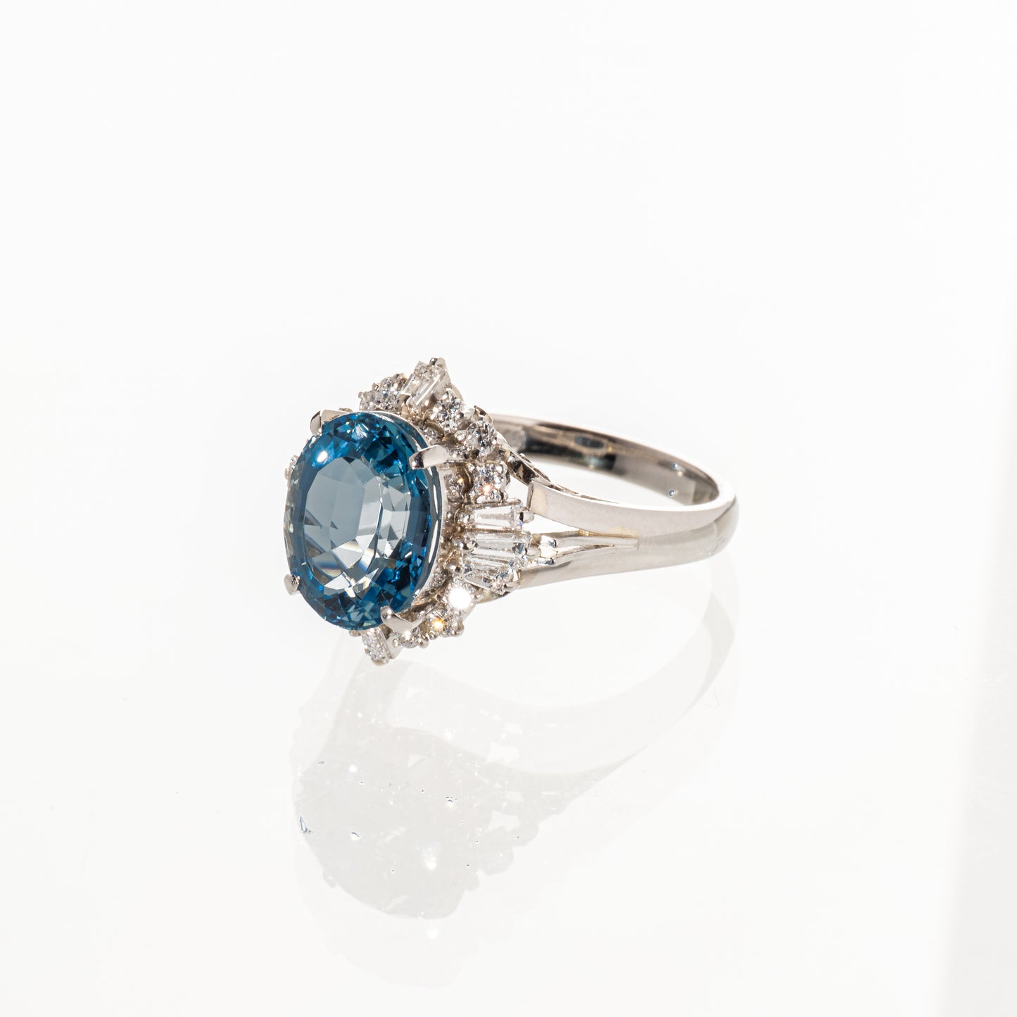 アクアマリン2.98ct ダイヤモンド0.56ct Pt900 リング