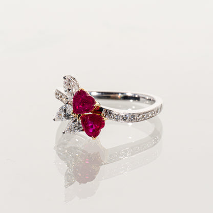 ルビー0.91ct ダイヤモンド0.55ct K18 リング