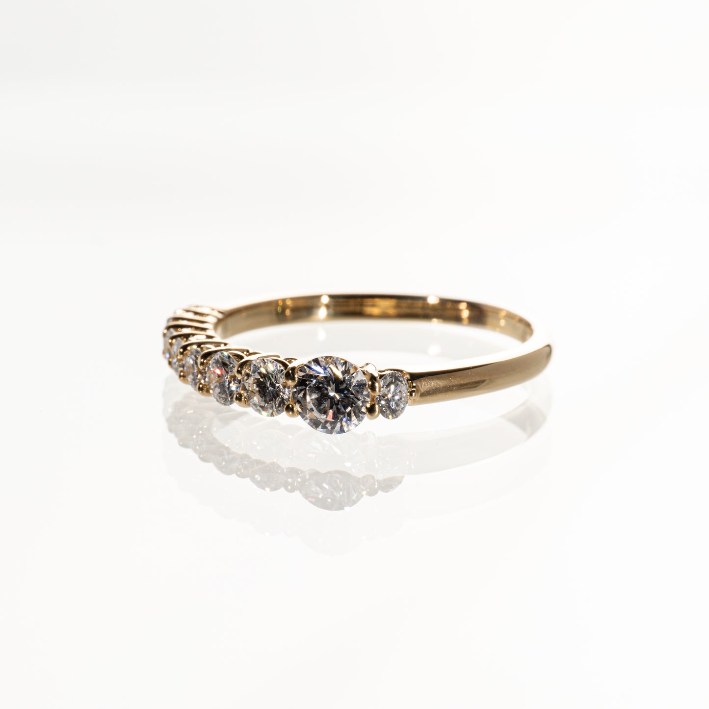 HCO ダイヤモンド0.75ct K18YG グラデーションリング