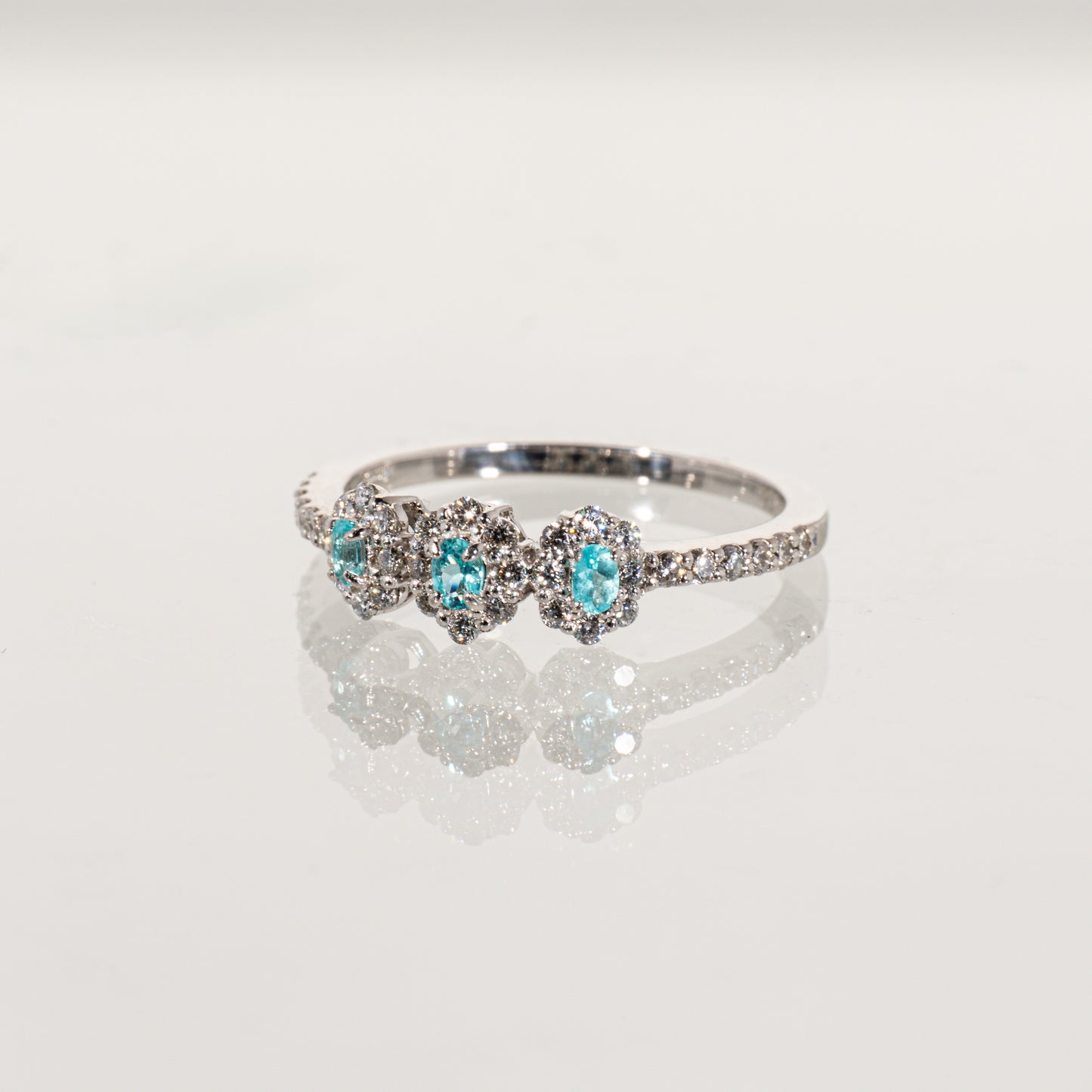 パライバトルマリン0.12ct ダイヤモンド0.33ct Pt900 リング