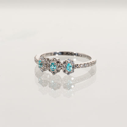 パライバトルマリン0.12ct ダイヤモンド0.33ct Pt900 リング