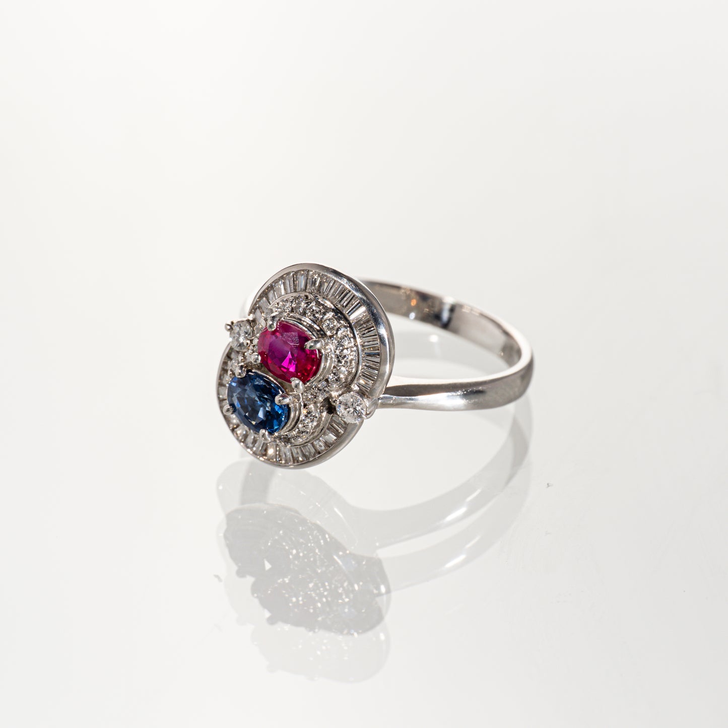 ルビー0.63ct サファイア0.61ct ダイヤモンド0.81ct Pt900 リング