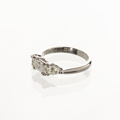 エメラルドカットダイヤモンド0.509ct ペアシェイプダイヤモンド0.54ct Pt900 リング