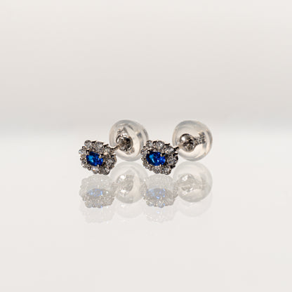 アウイナイト0.06ct ダイヤモンド0.12ct Pt950/Pt900 ヘイローピアス